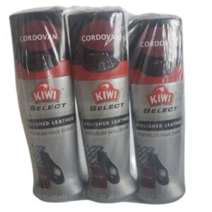 KIWI Shoe Boot Instant Polish Wax Shine Protect 2.5 FL OZ Pack of 3 Cordovan